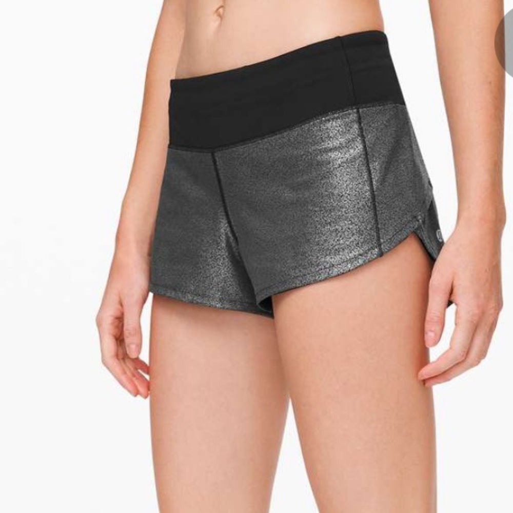 Lululemon metallic shorts
